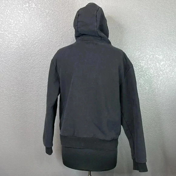 The Label Black Brushed Terry Hoodie Size Large 1110 - Picture 5 of 8
